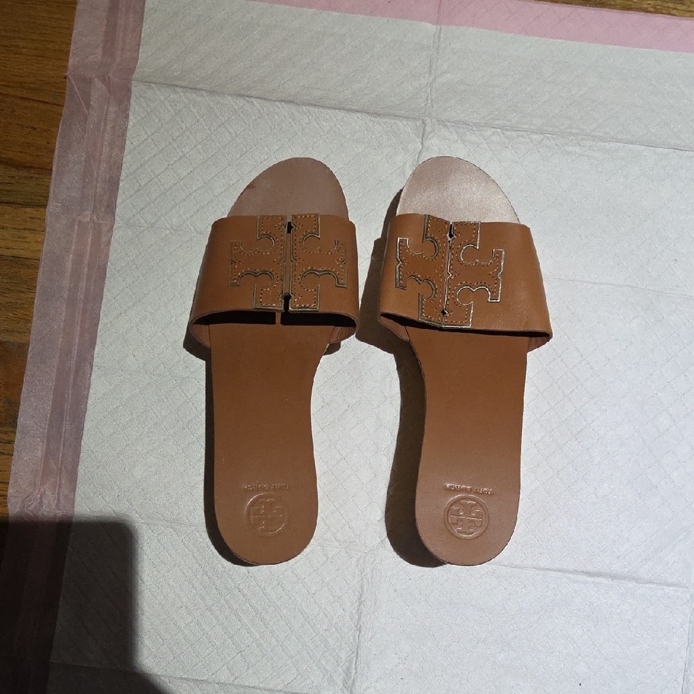 Tory Burch Tan Slide Sandals